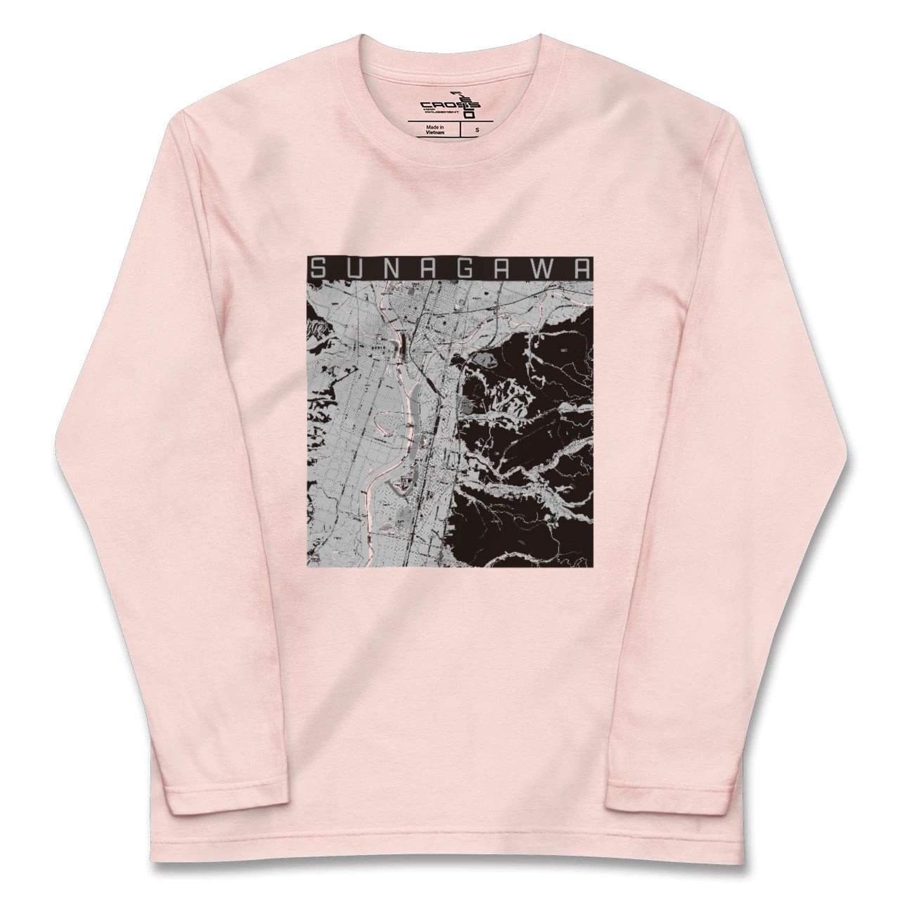 【砂川(北海道)】地図柄ロングスリーブTシャツ