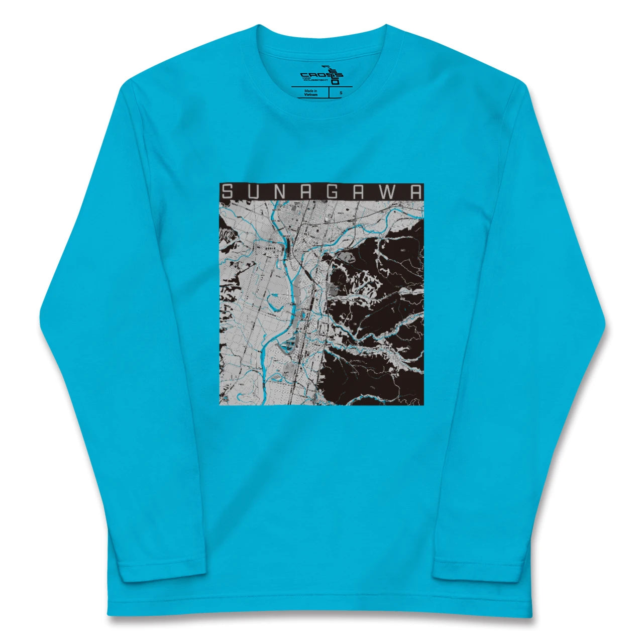 【砂川(北海道)】地図柄ロングスリーブTシャツ