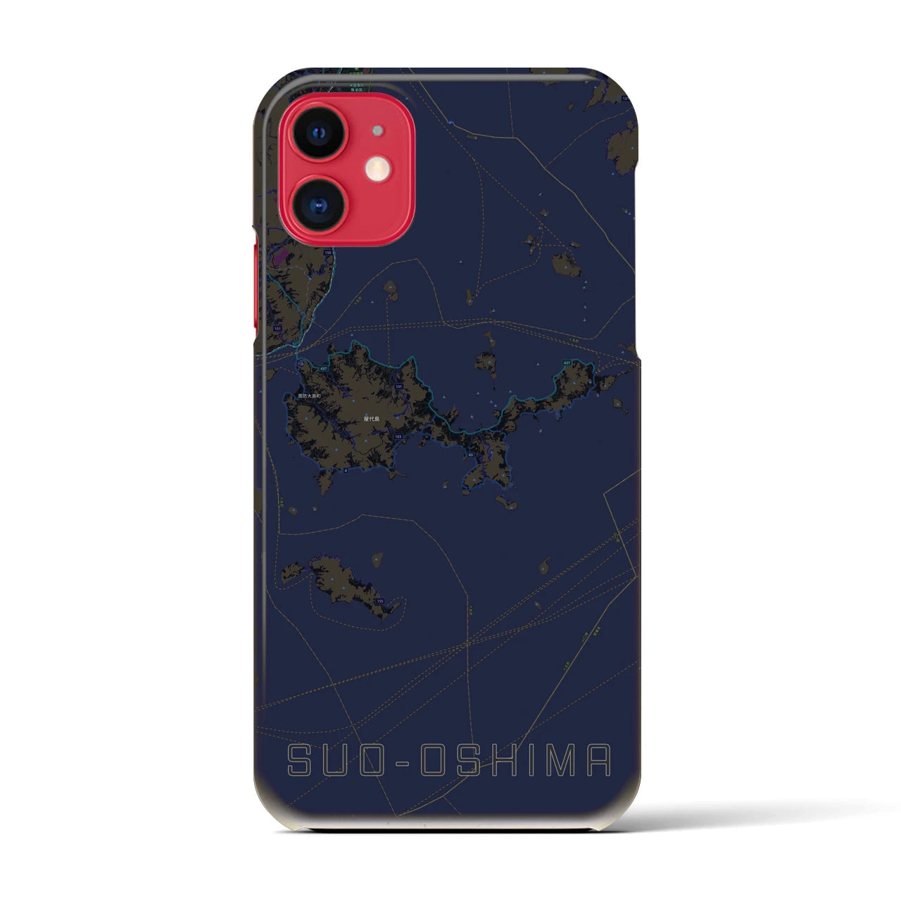 【周防大島(山口県)】地図柄iPhoneケース(バックカバータイプ)