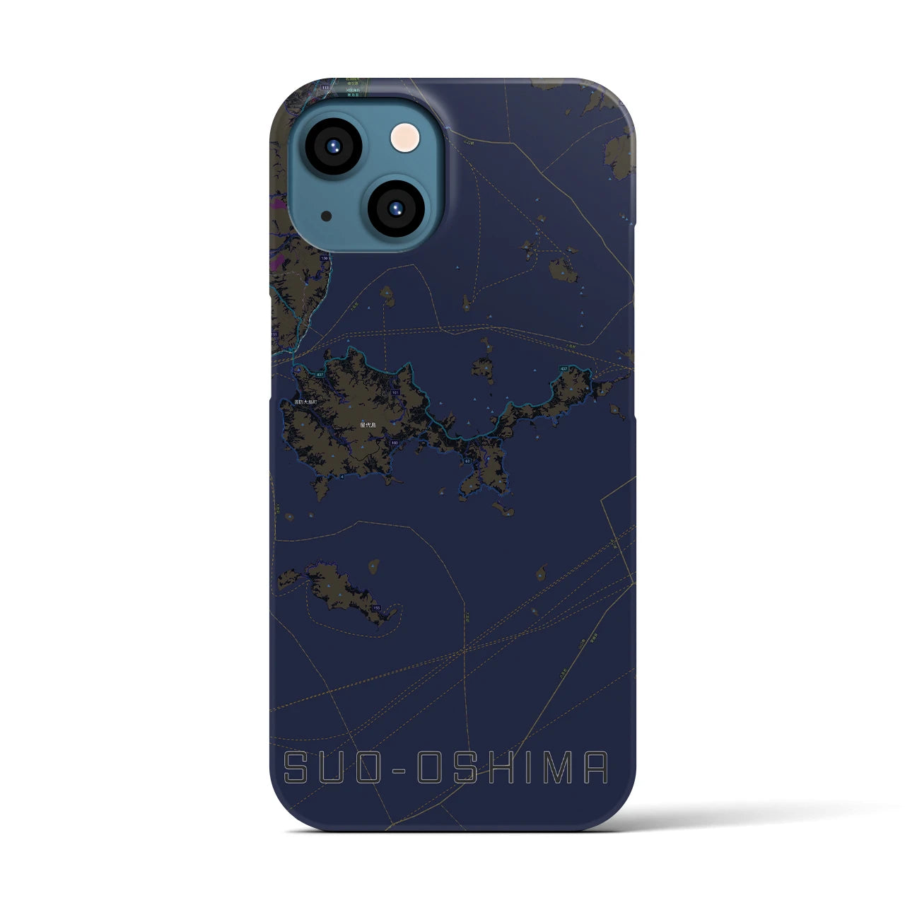 【周防大島(山口県)】地図柄iPhoneケース(バックカバータイプ)