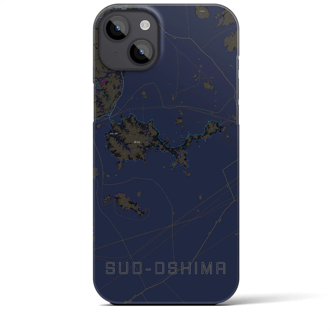 【周防大島(山口県)】地図柄iPhoneケース(バックカバータイプ)