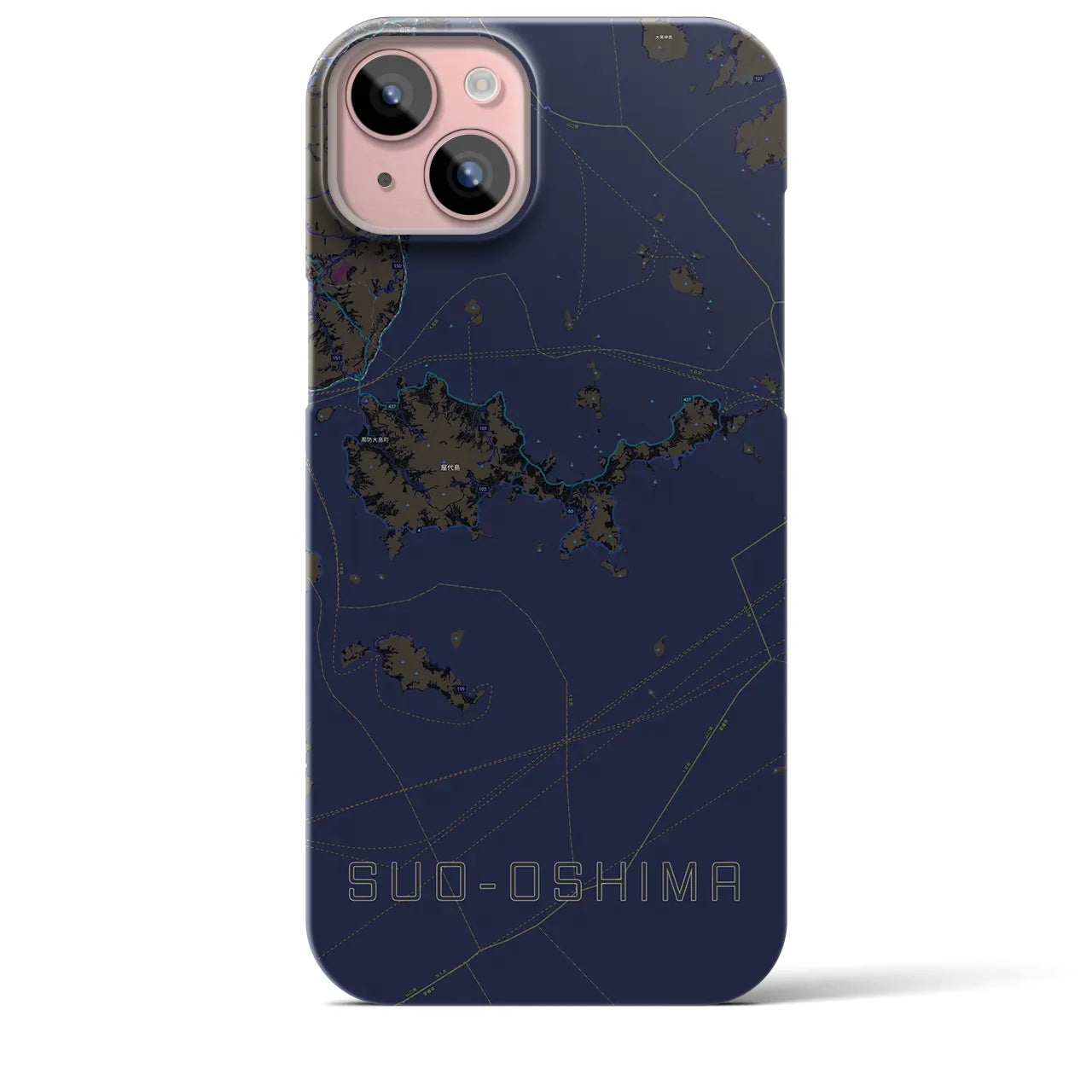 【周防大島(山口県)】地図柄iPhoneケース(バックカバータイプ)