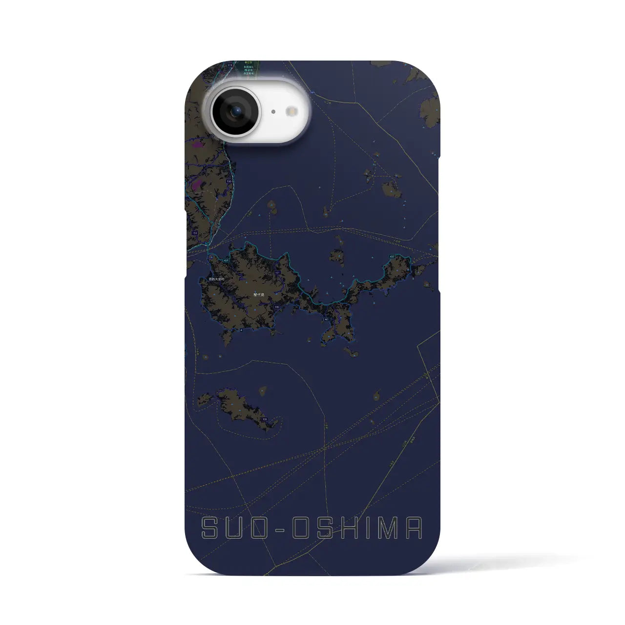 【周防大島(山口県)】地図柄iPhoneケース(バックカバータイプ)