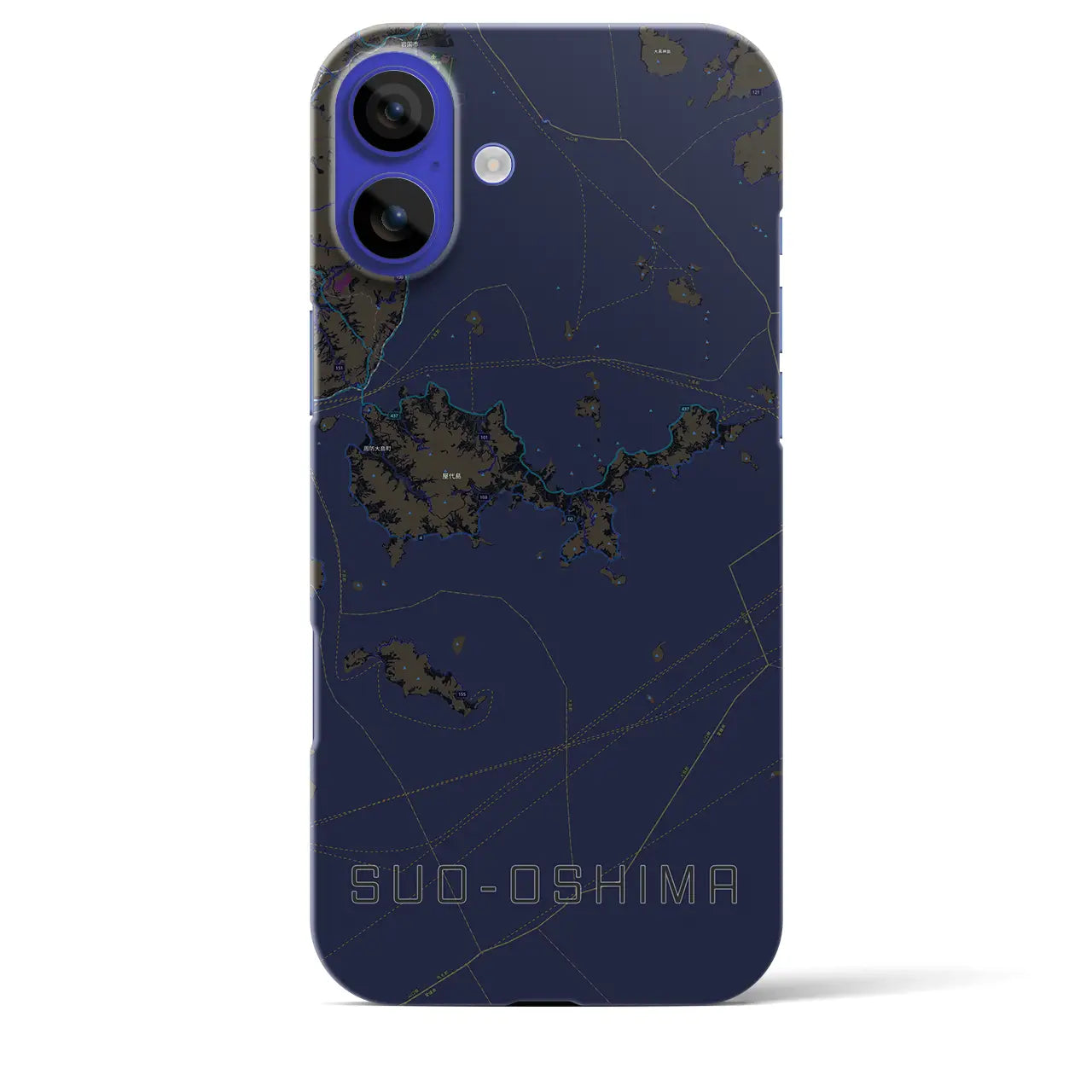 【周防大島(山口県)】地図柄iPhoneケース(バックカバータイプ)
