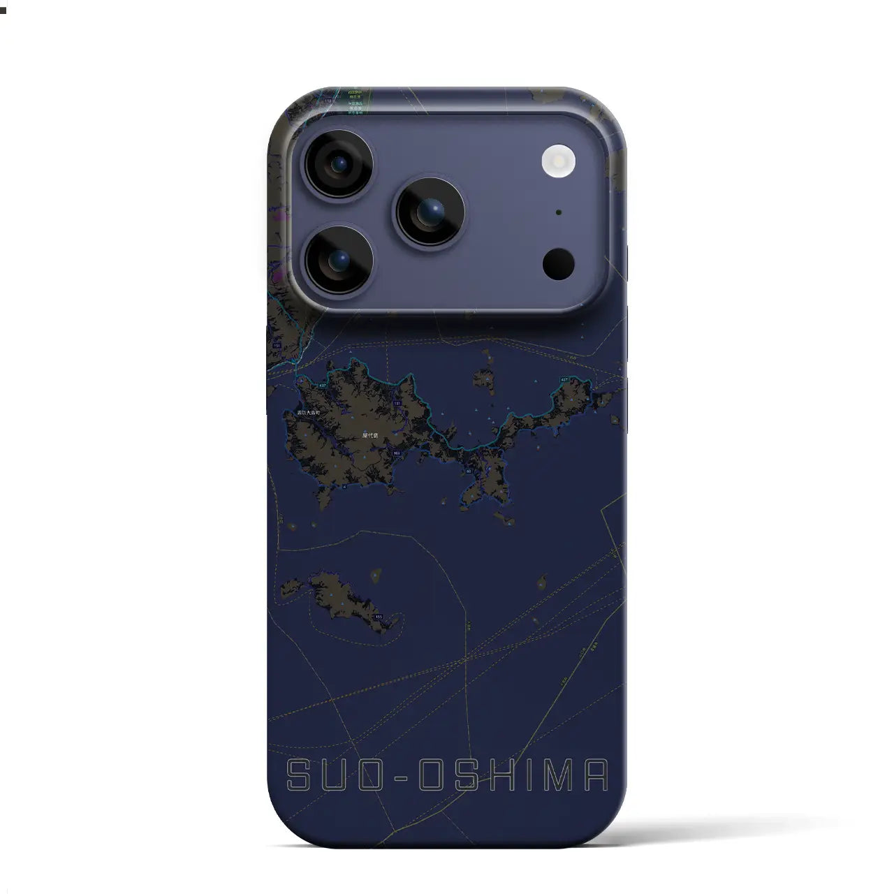 【周防大島(山口県)】地図柄iPhoneケース(バックカバータイプ)