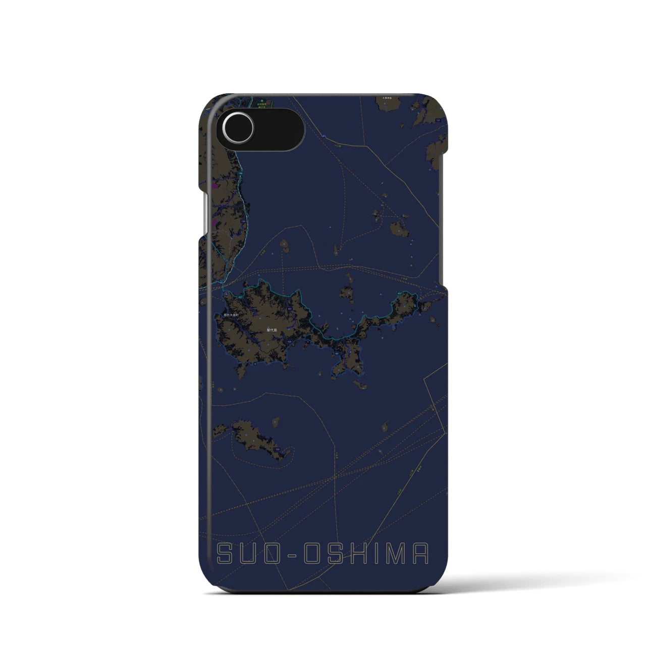 【周防大島(山口県)】地図柄iPhoneケース(バックカバータイプ)