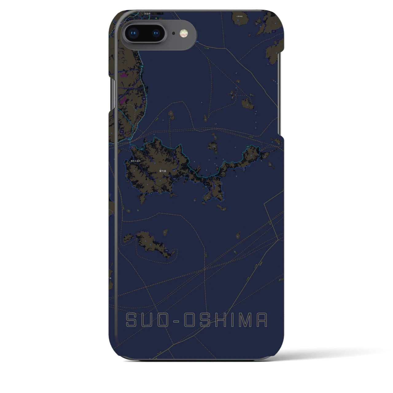 【周防大島(山口県)】地図柄iPhoneケース(バックカバータイプ)
