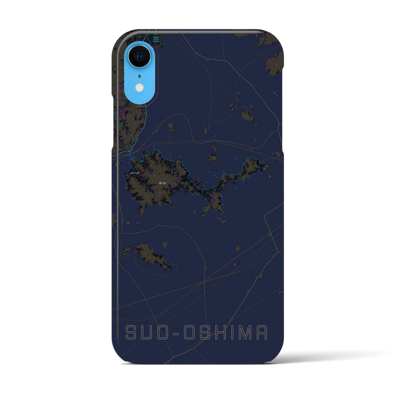 【周防大島(山口県)】地図柄iPhoneケース(バックカバータイプ)
