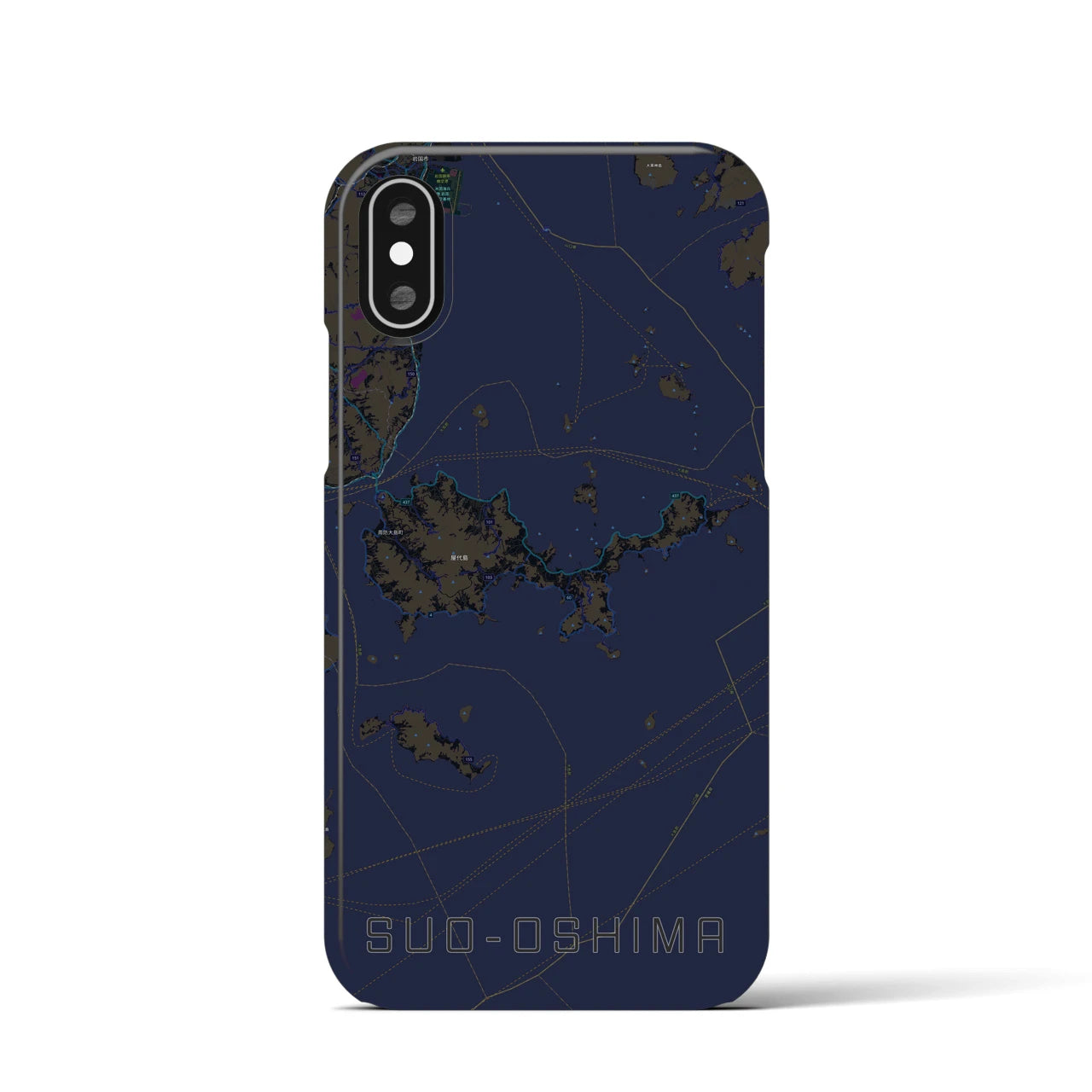 【周防大島(山口県)】地図柄iPhoneケース(バックカバータイプ)