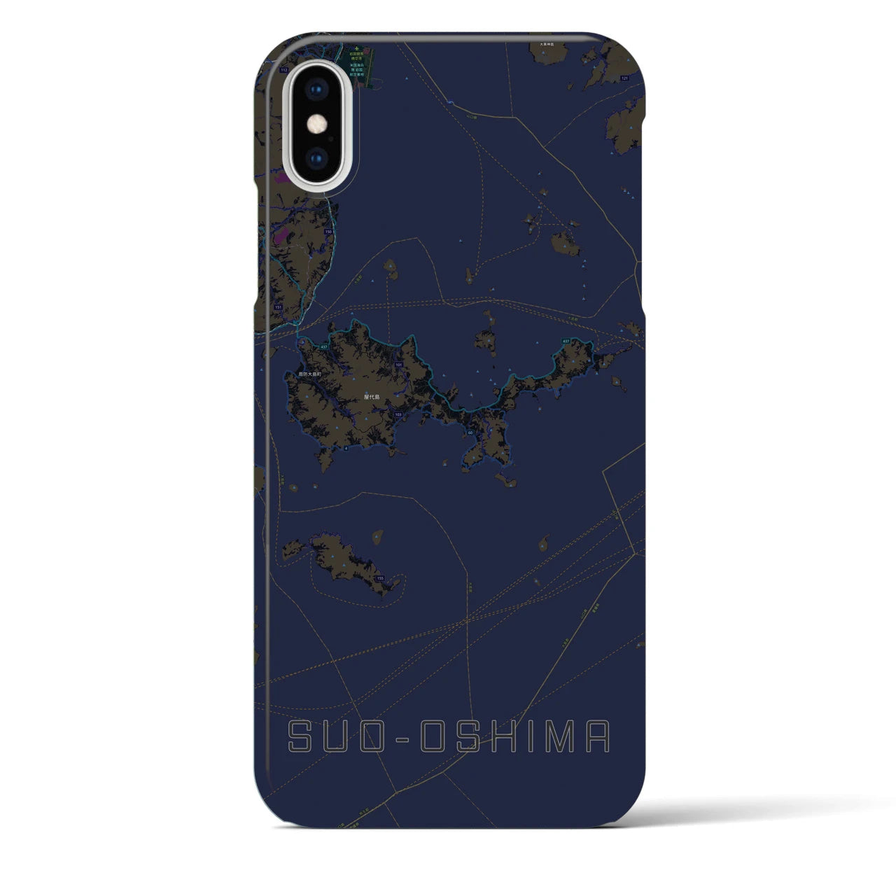 【周防大島(山口県)】地図柄iPhoneケース(バックカバータイプ)