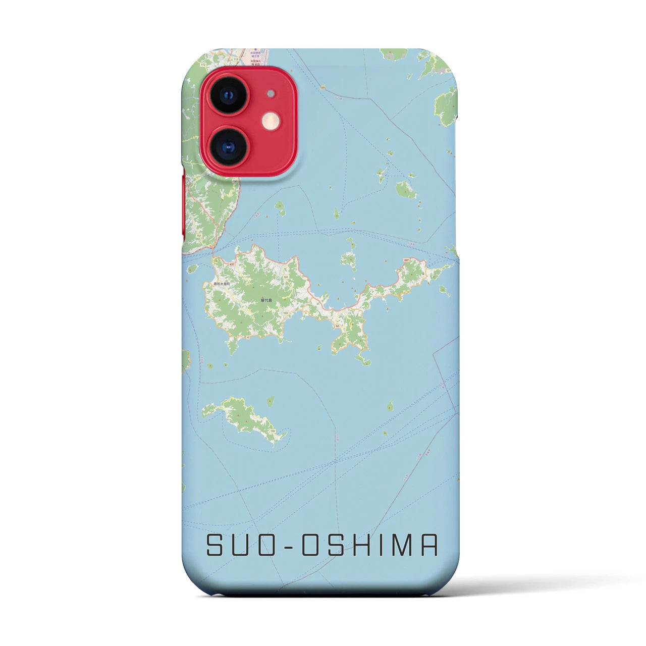【周防大島(山口県)】地図柄iPhoneケース(バックカバータイプ)
