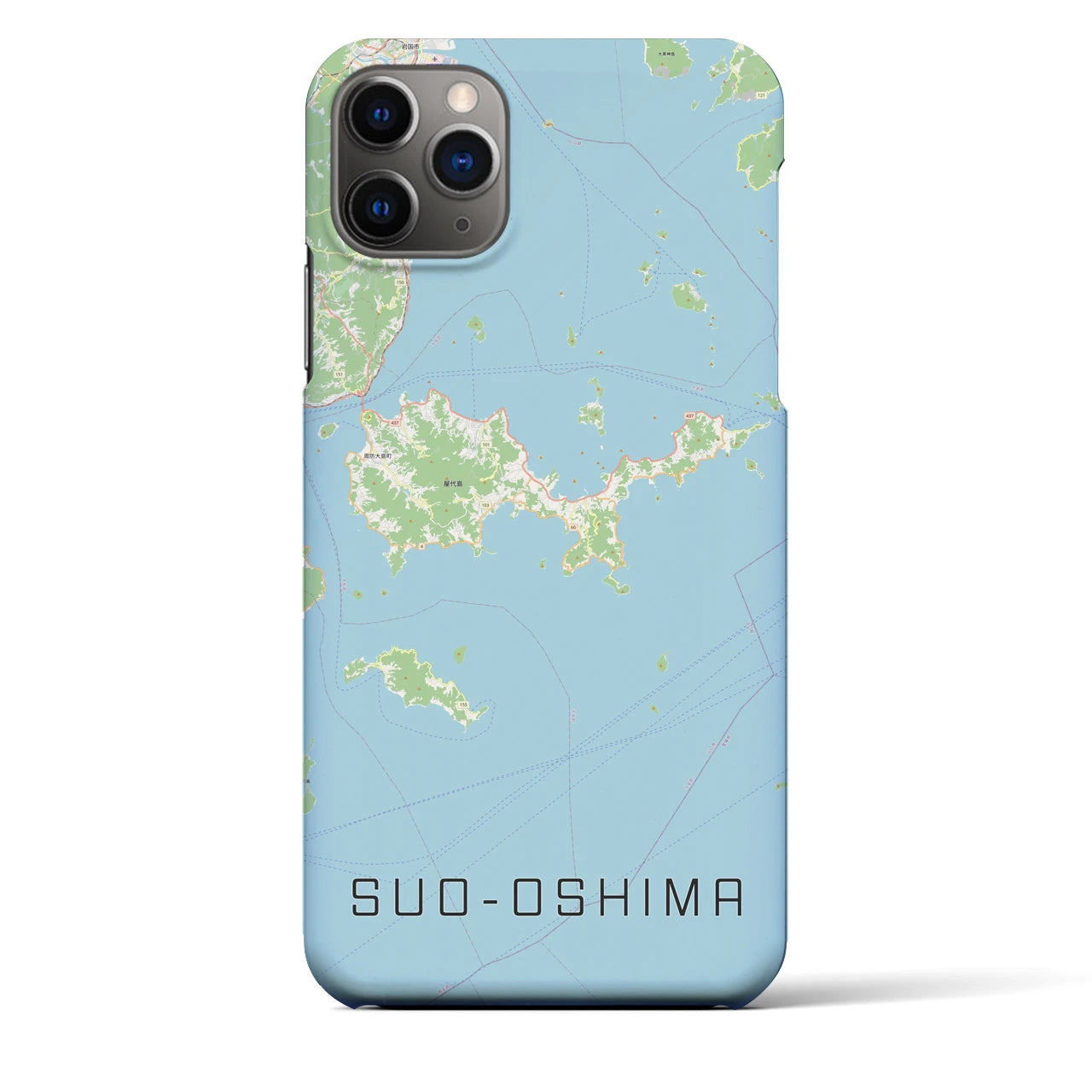 【周防大島(山口県)】地図柄iPhoneケース(バックカバータイプ)