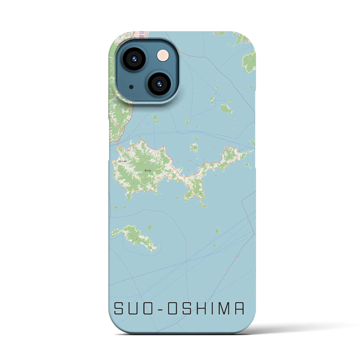【周防大島(山口県)】地図柄iPhoneケース(バックカバータイプ)