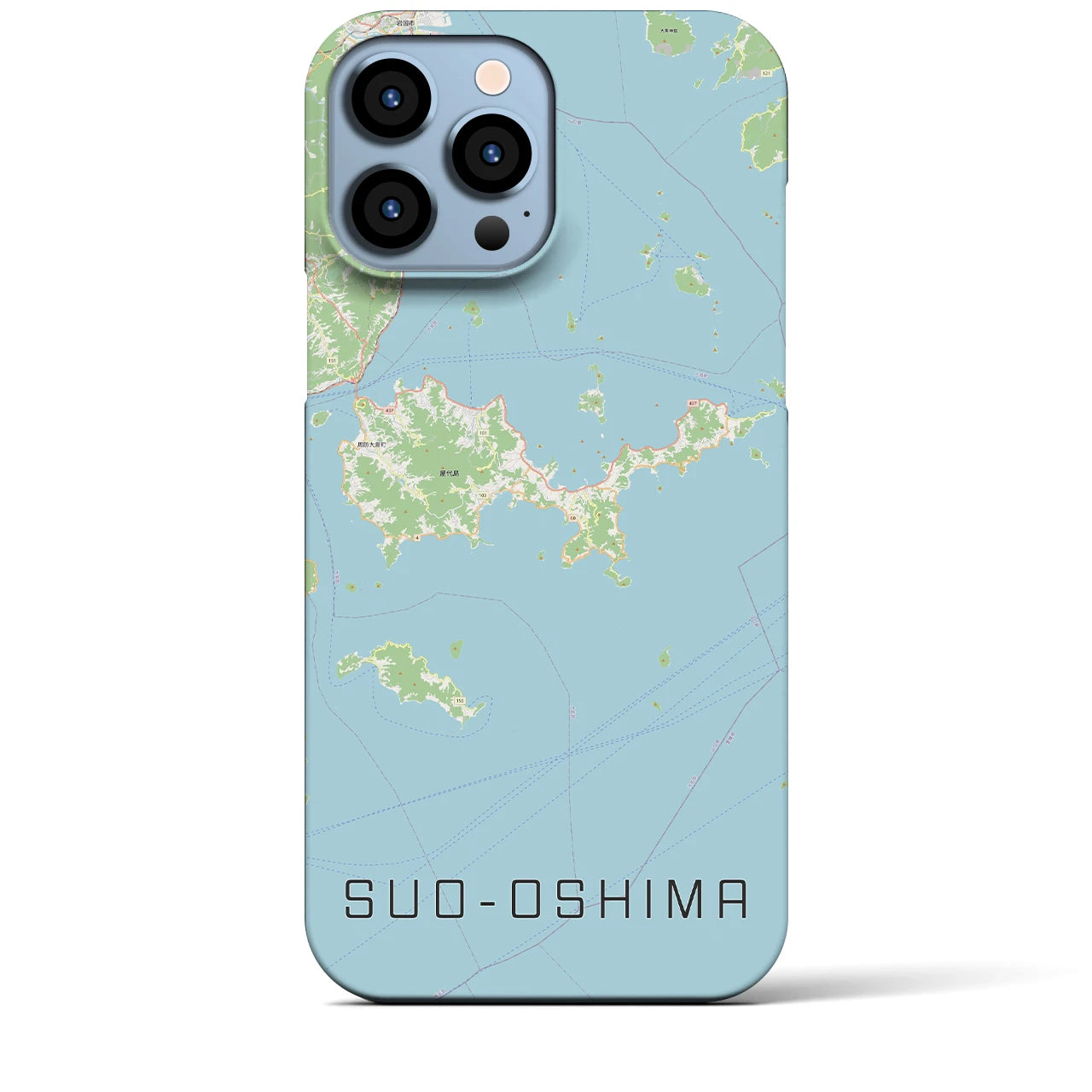 【周防大島(山口県)】地図柄iPhoneケース(バックカバータイプ)