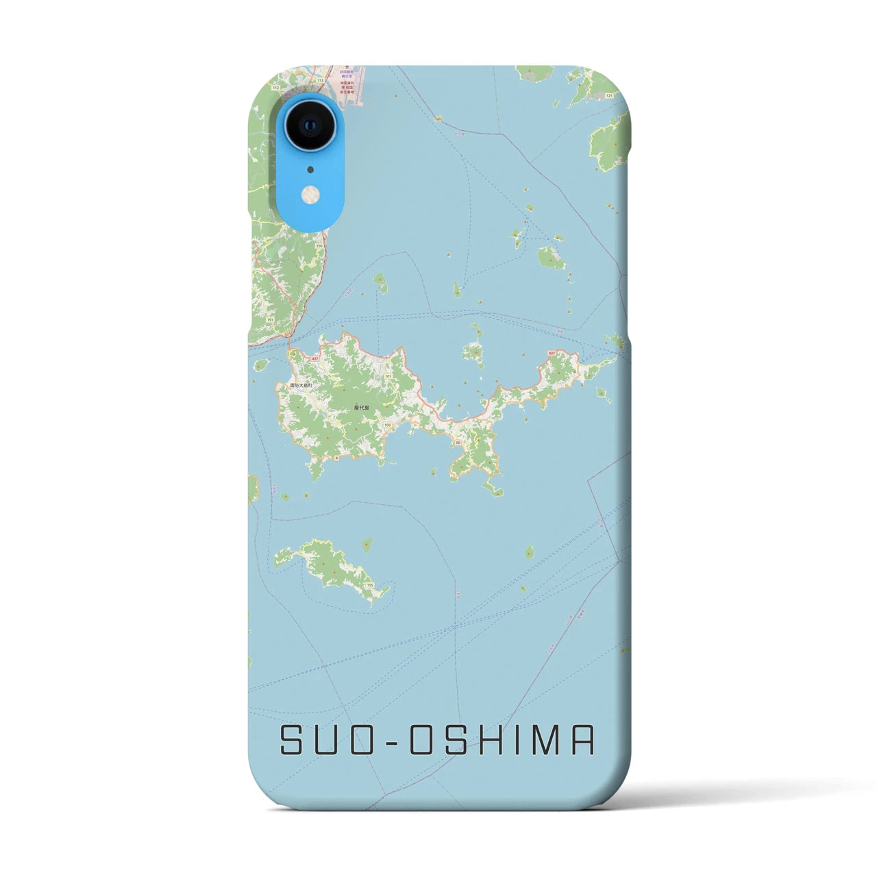 【周防大島(山口県)】地図柄iPhoneケース(バックカバータイプ)