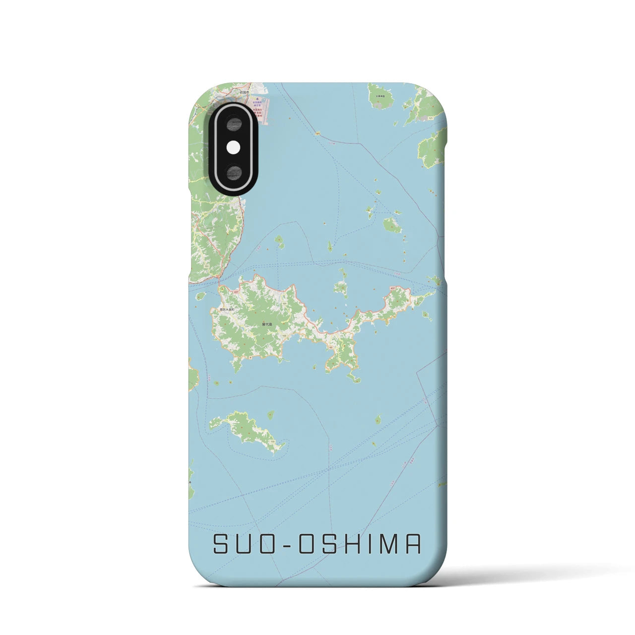 【周防大島(山口県)】地図柄iPhoneケース(バックカバータイプ)