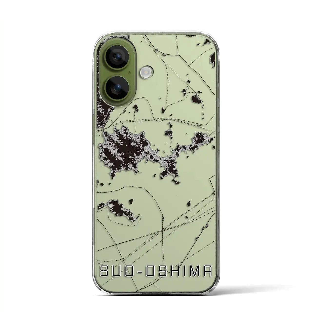 【周防大島(山口県)】地図柄iPhoneケース(クリアタイプ)モノトーン・iPhone 17 Pro Max 用