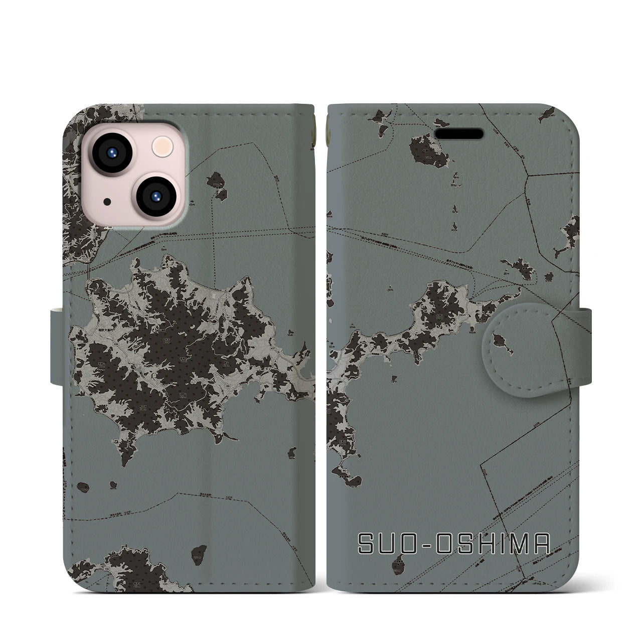 【周防大島(山口県)】地図柄iPhoneケース(手帳タイプ)