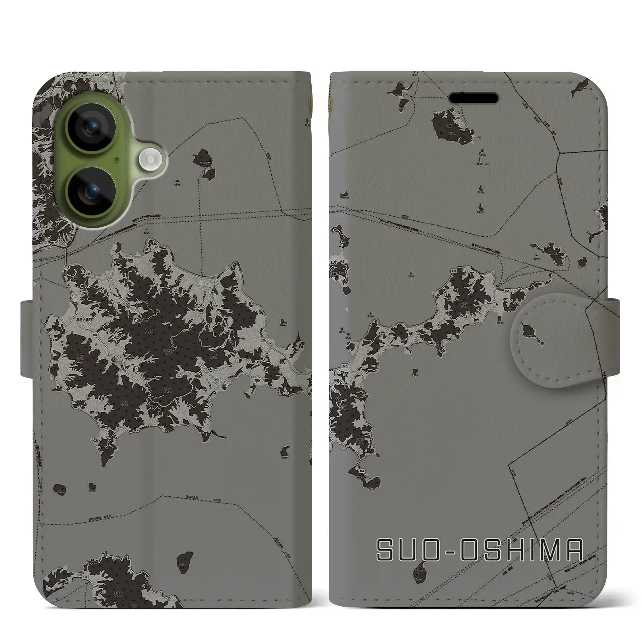 【周防大島(山口県)】地図柄iPhoneケース(手帳タイプ)