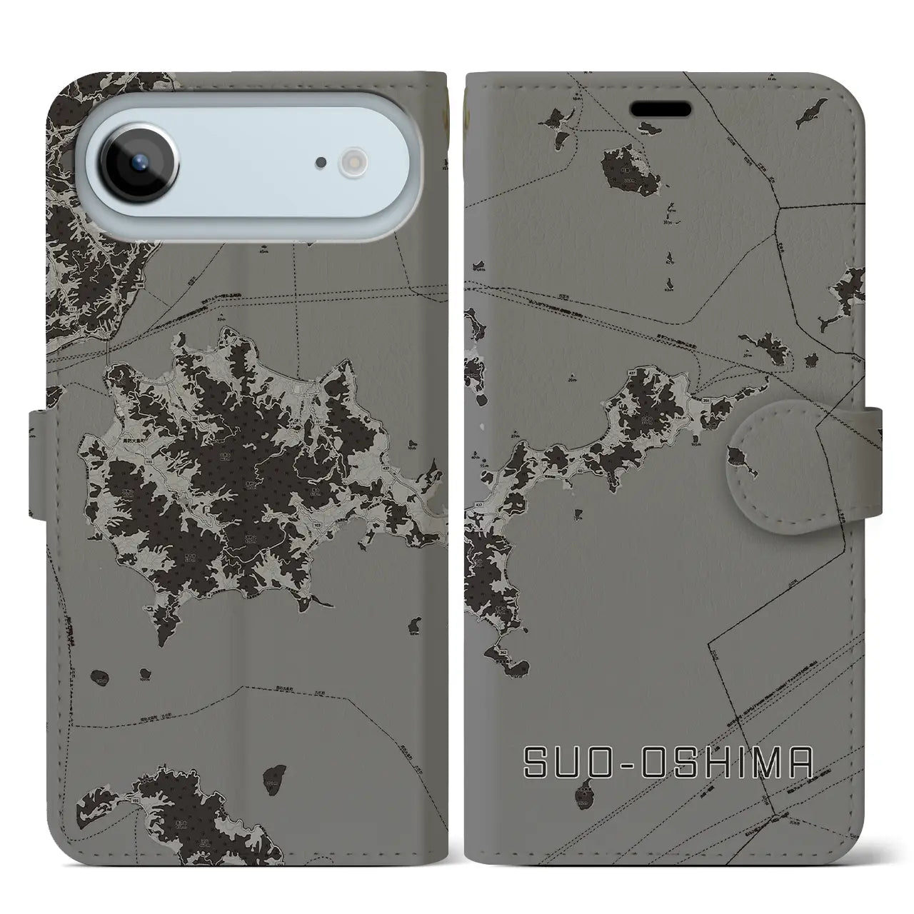 【周防大島(山口県)】地図柄iPhoneケース(手帳タイプ)