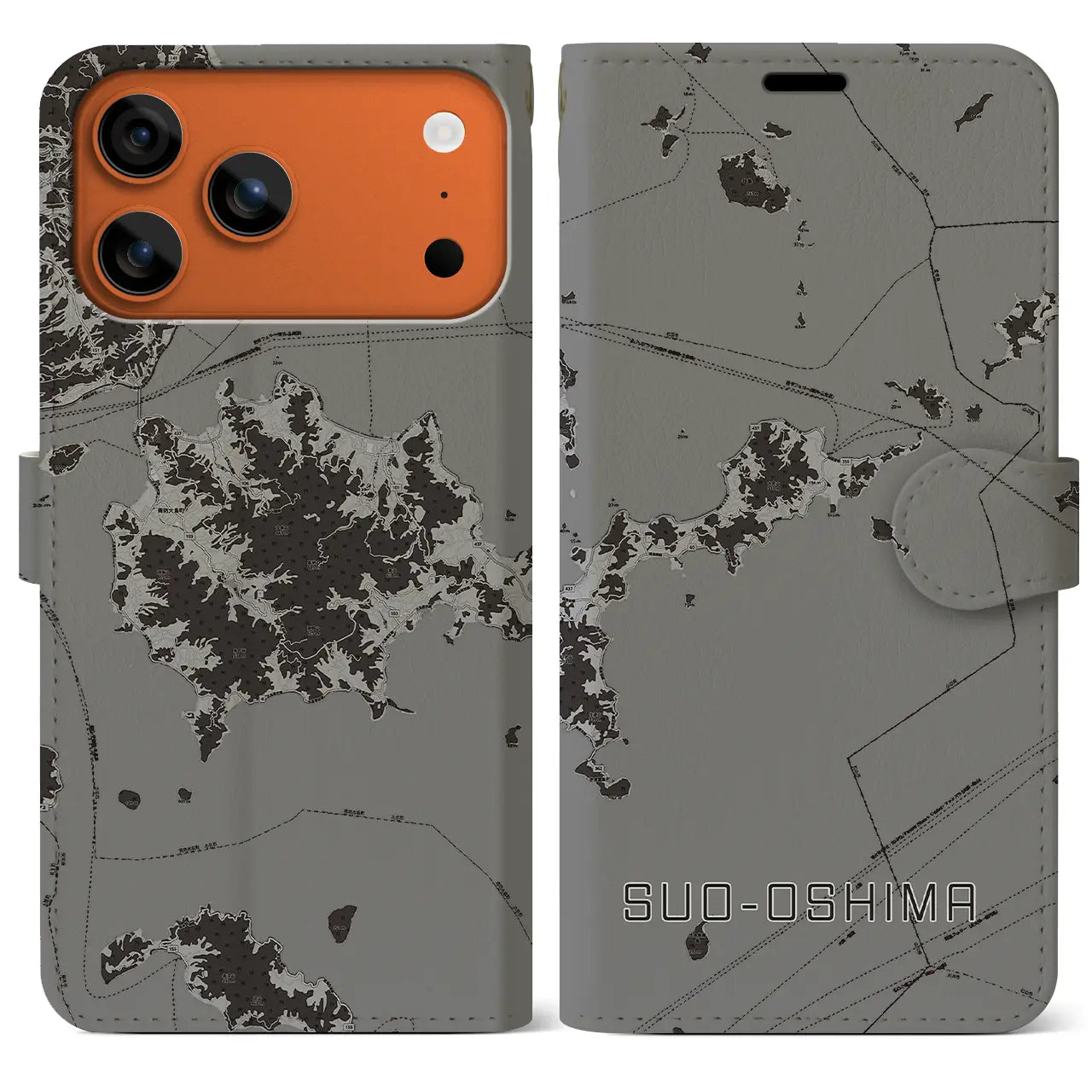 【周防大島(山口県)】地図柄iPhoneケース(手帳タイプ)