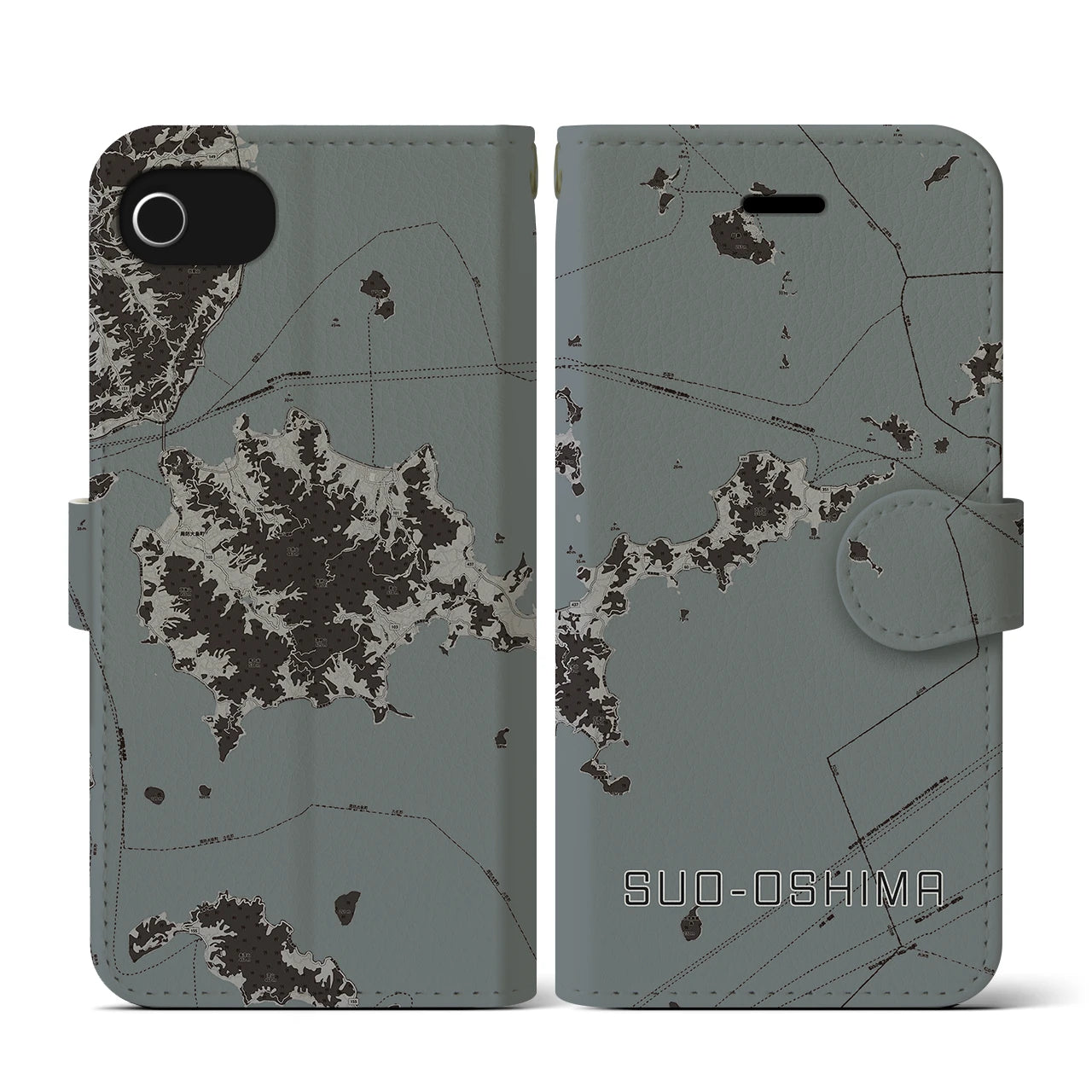 【周防大島(山口県)】地図柄iPhoneケース(手帳タイプ)