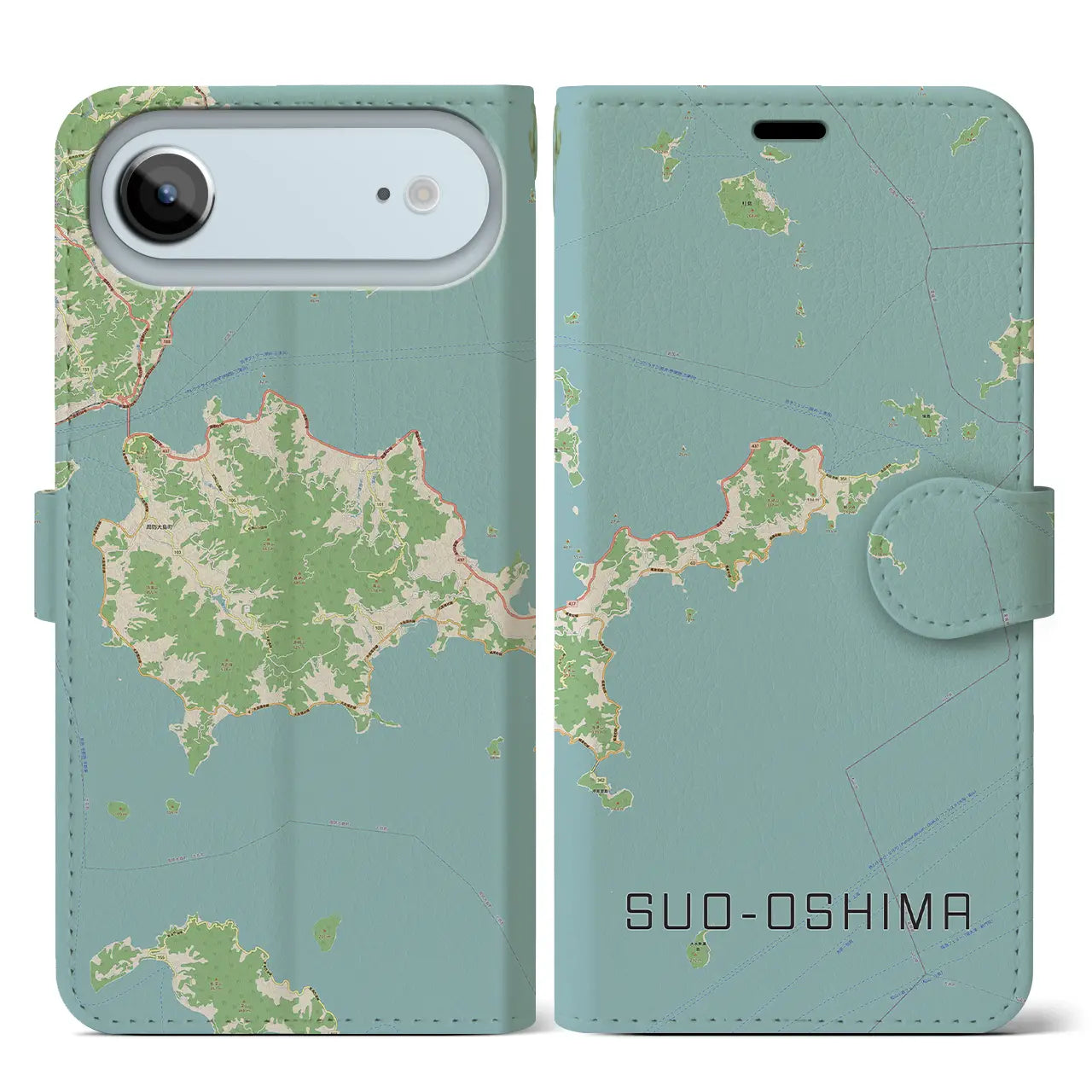 【周防大島(山口県)】地図柄iPhoneケース(手帳タイプ)