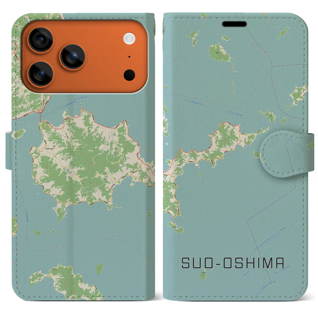 【周防大島(山口県)】地図柄iPhoneケース(手帳タイプ)