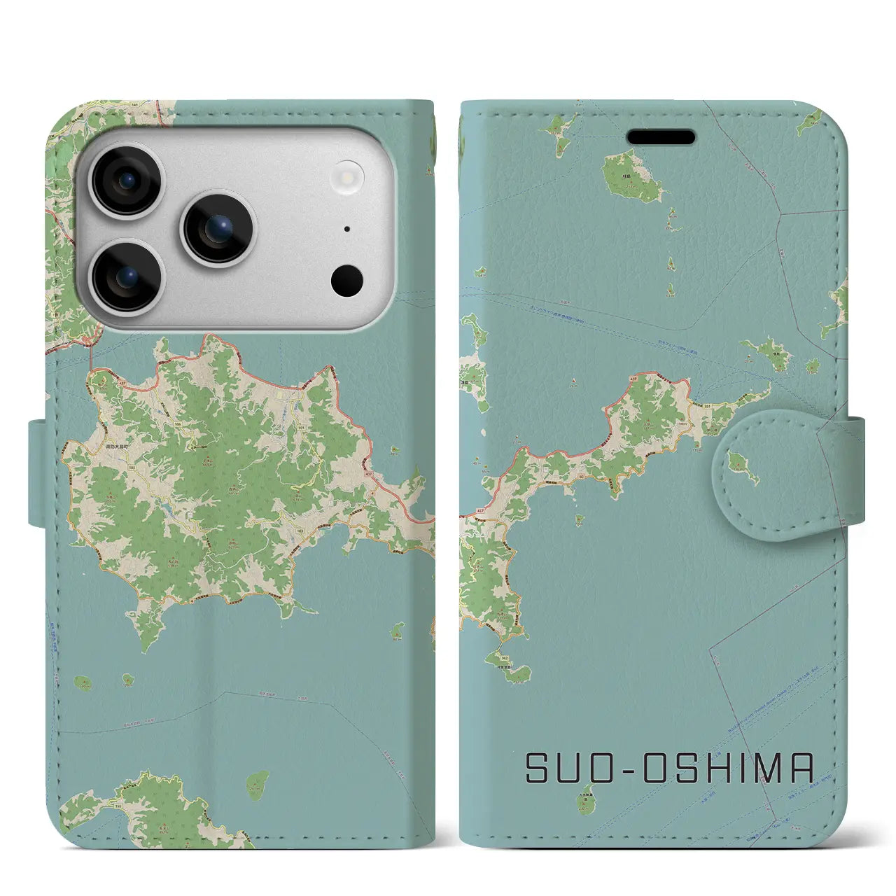 【周防大島(山口県)】地図柄iPhoneケース(手帳タイプ)