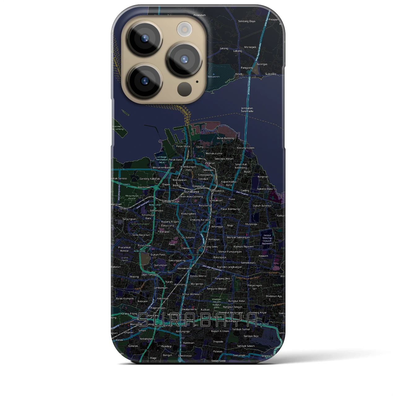 【スラバヤ(インドネシア)】地図柄iPhoneケース(バックカバータイプ)