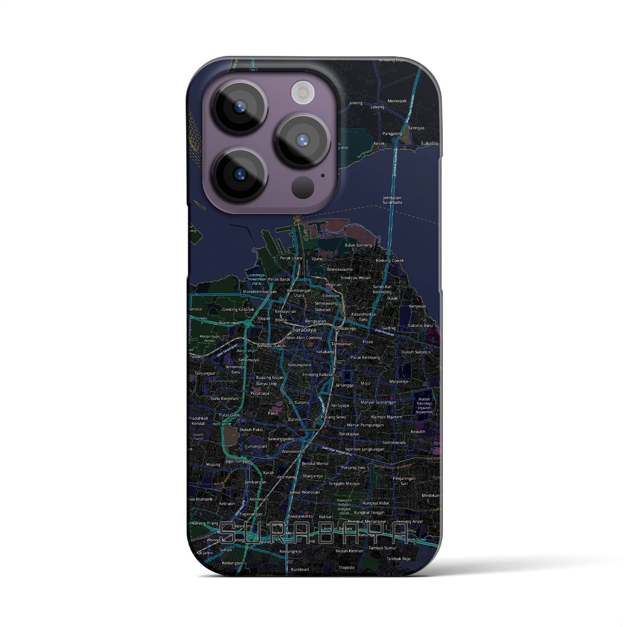 【スラバヤ(インドネシア)】地図柄iPhoneケース(バックカバータイプ)