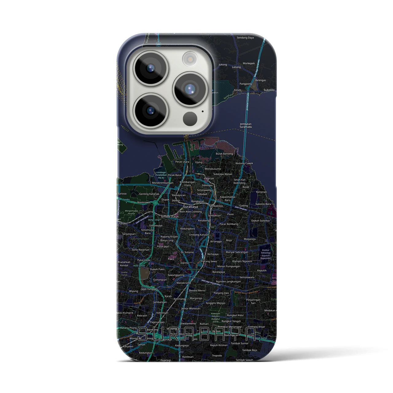 【スラバヤ(インドネシア)】地図柄iPhoneケース(バックカバータイプ)