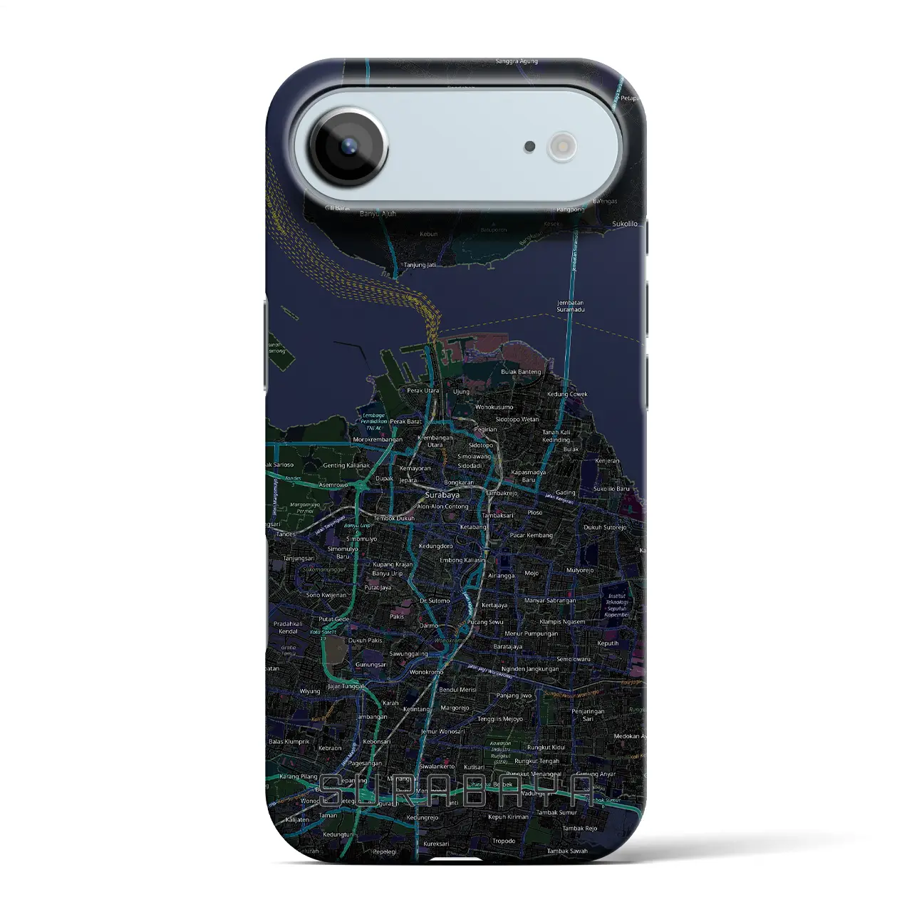 【スラバヤ(インドネシア)】地図柄iPhoneケース(バックカバータイプ)