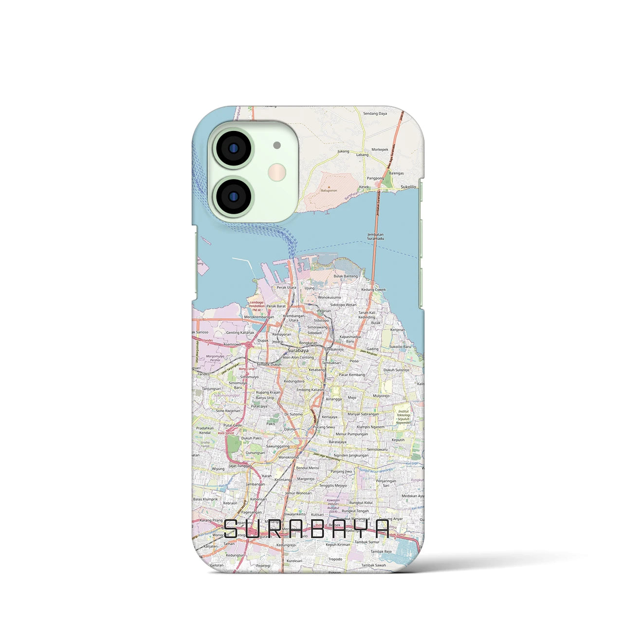 【スラバヤ(インドネシア)】地図柄iPhoneケース(バックカバータイプ)