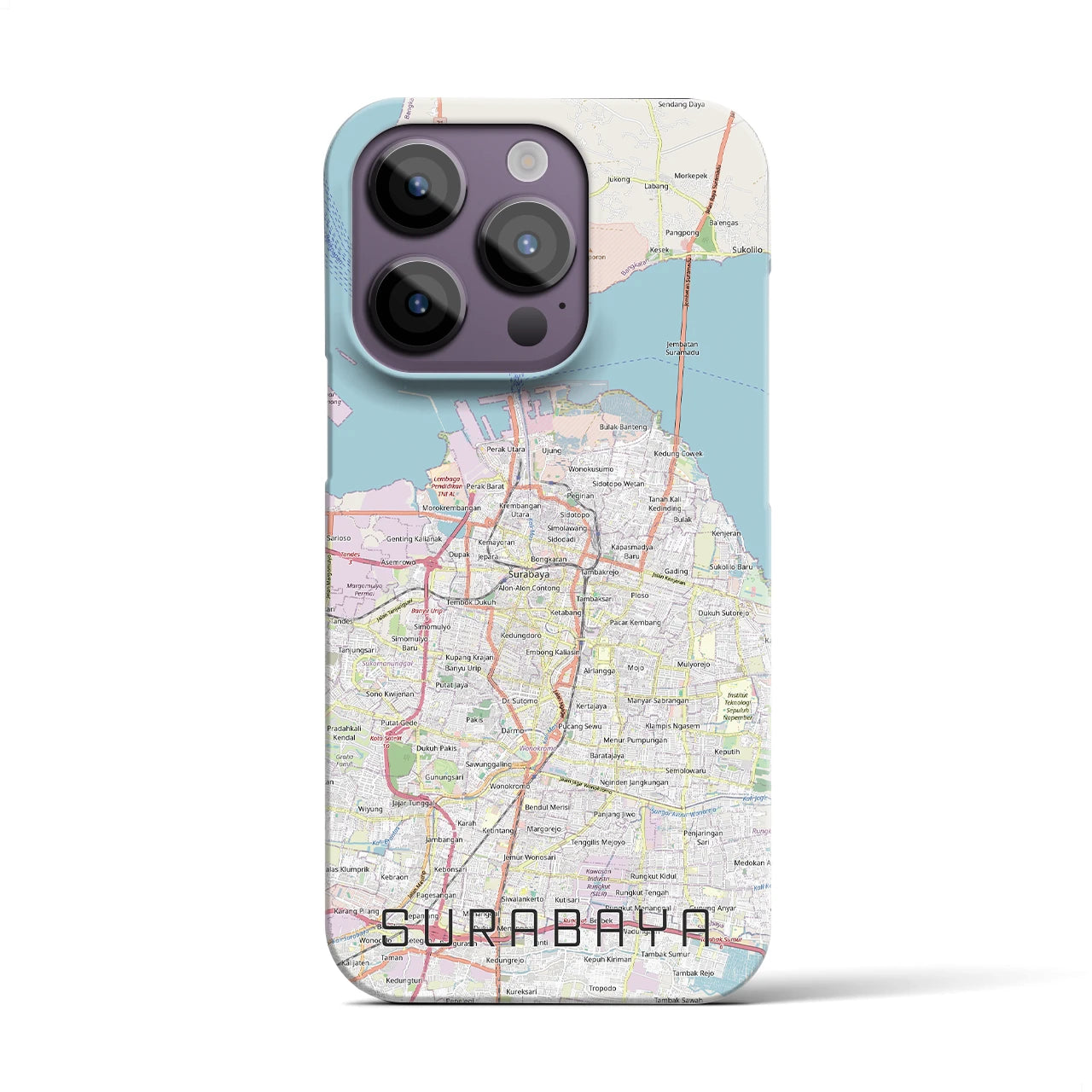 【スラバヤ(インドネシア)】地図柄iPhoneケース(バックカバータイプ)
