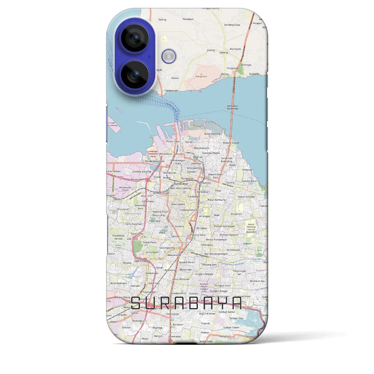 【スラバヤ(インドネシア)】地図柄iPhoneケース(バックカバータイプ)