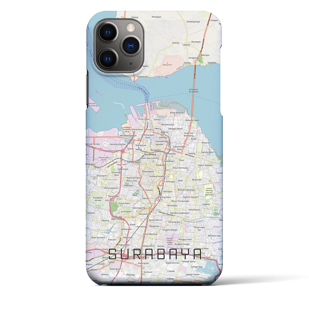 【スラバヤ(インドネシア)】地図柄iPhoneケース(バックカバータイプ)