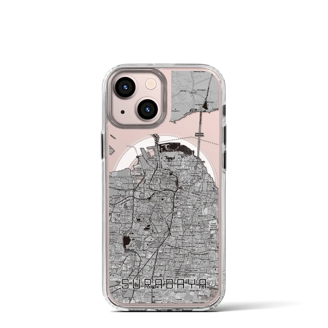 【スラバヤ(インドネシア)】地図柄iPhoneケース(MagSafeタイプ)