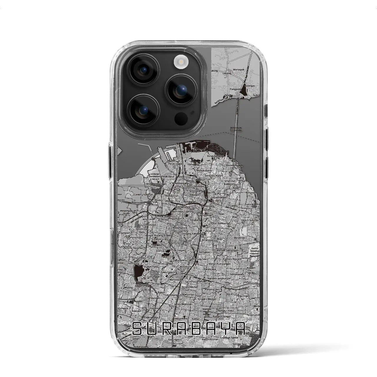 【スラバヤ(インドネシア)】地図柄iPhoneケース(MagSafeタイプ)