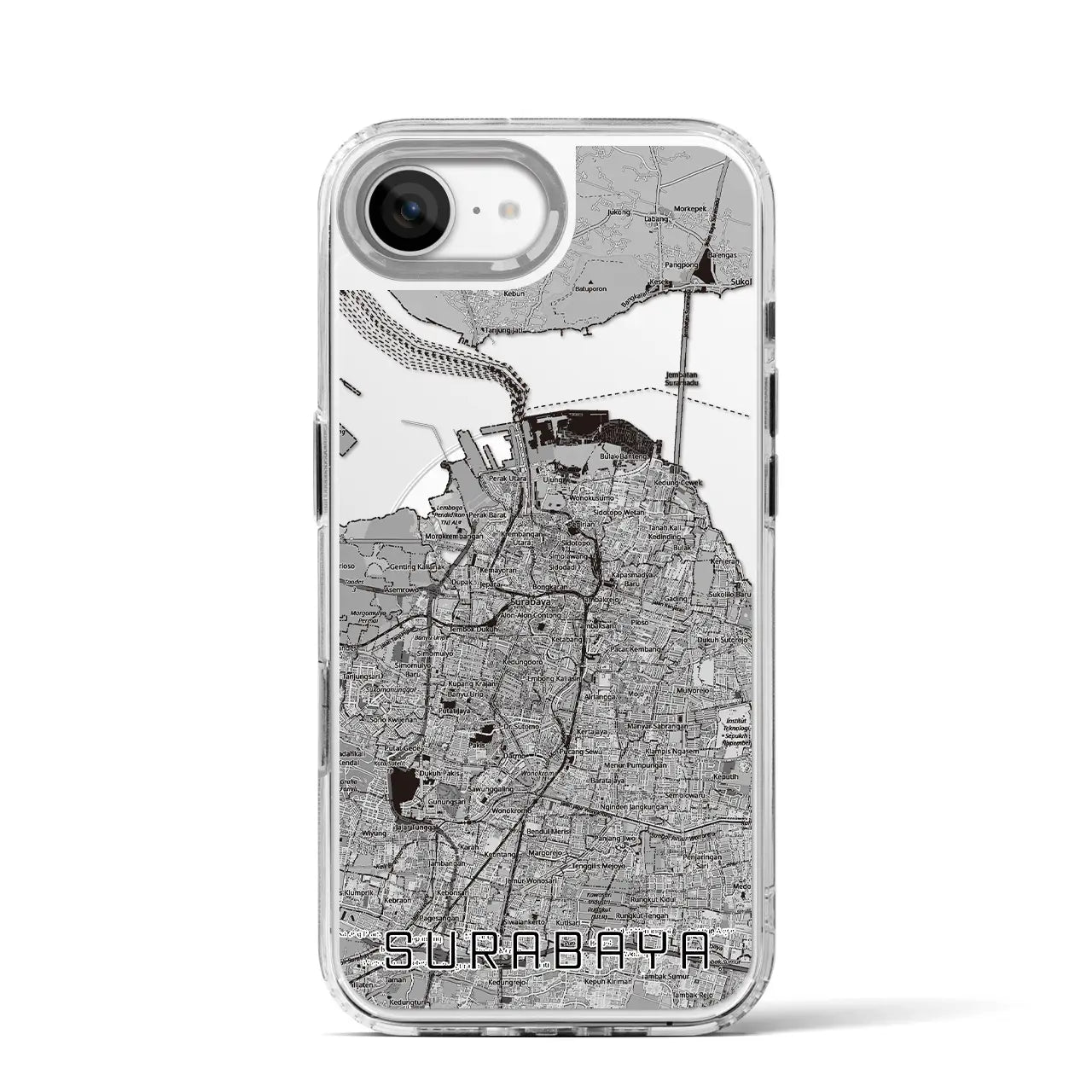 【スラバヤ(インドネシア)】地図柄iPhoneケース(MagSafeタイプ)