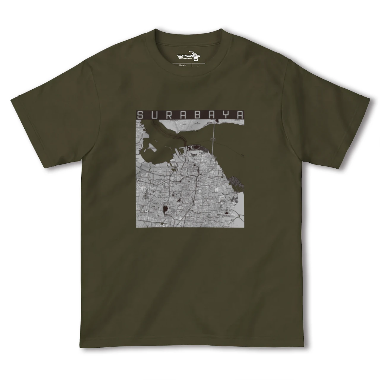【スラバヤ(インドネシア)】地図柄ヘビーウェイトTシャツ