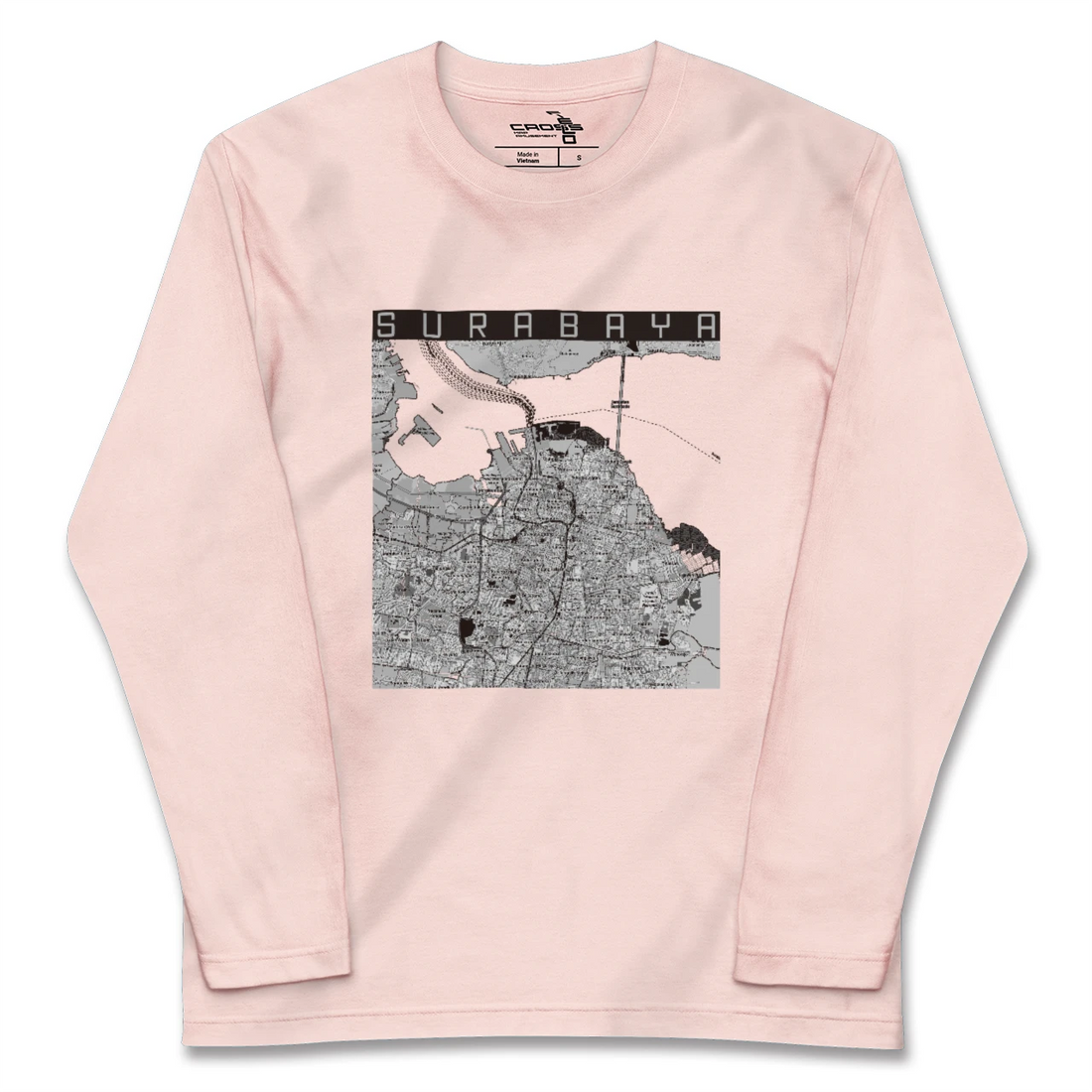 【スラバヤ(インドネシア)】地図柄ロングスリーブTシャツ