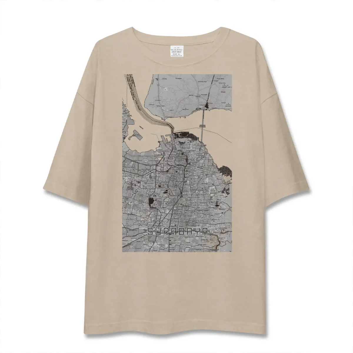 【スラバヤ(インドネシア)】地図柄ビッグシルエットTシャツ