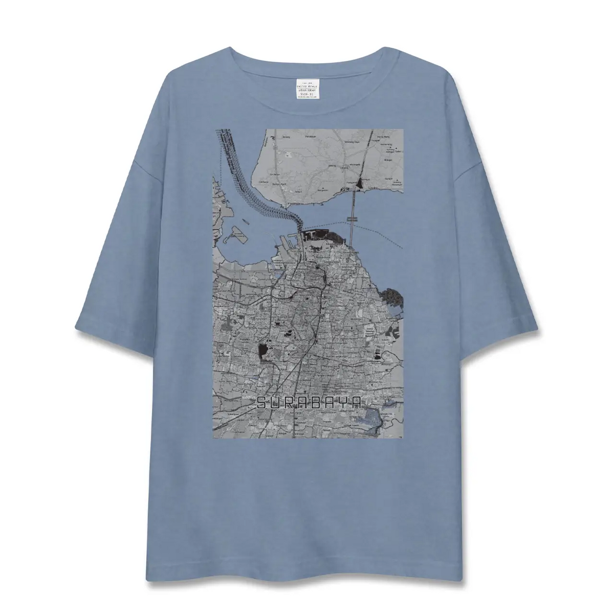 【スラバヤ(インドネシア)】地図柄ビッグシルエットTシャツ