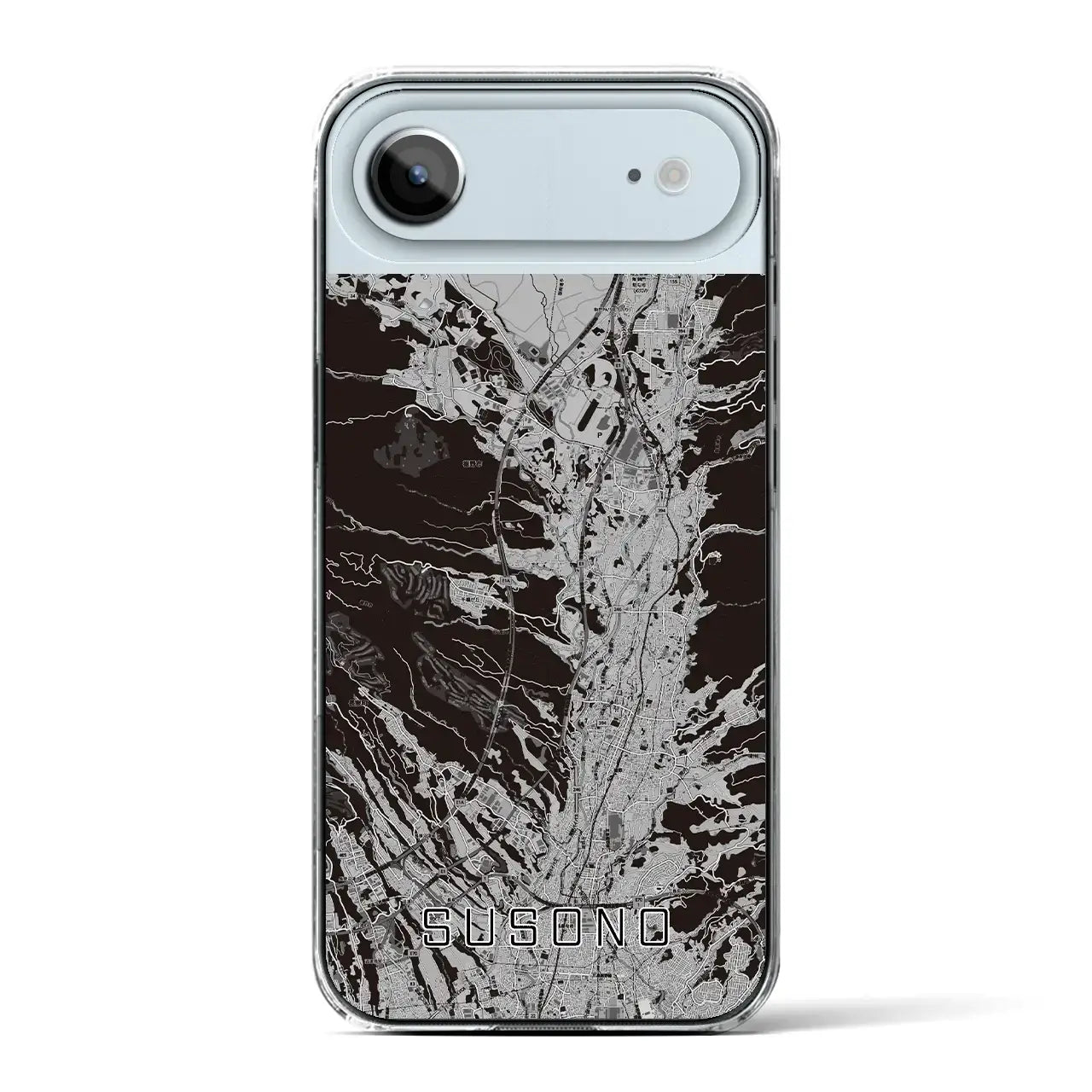 【裾野(静岡県)】地図柄iPhoneケース(クリアタイプ)モノトーン・iPhone 17 Pro Max 用