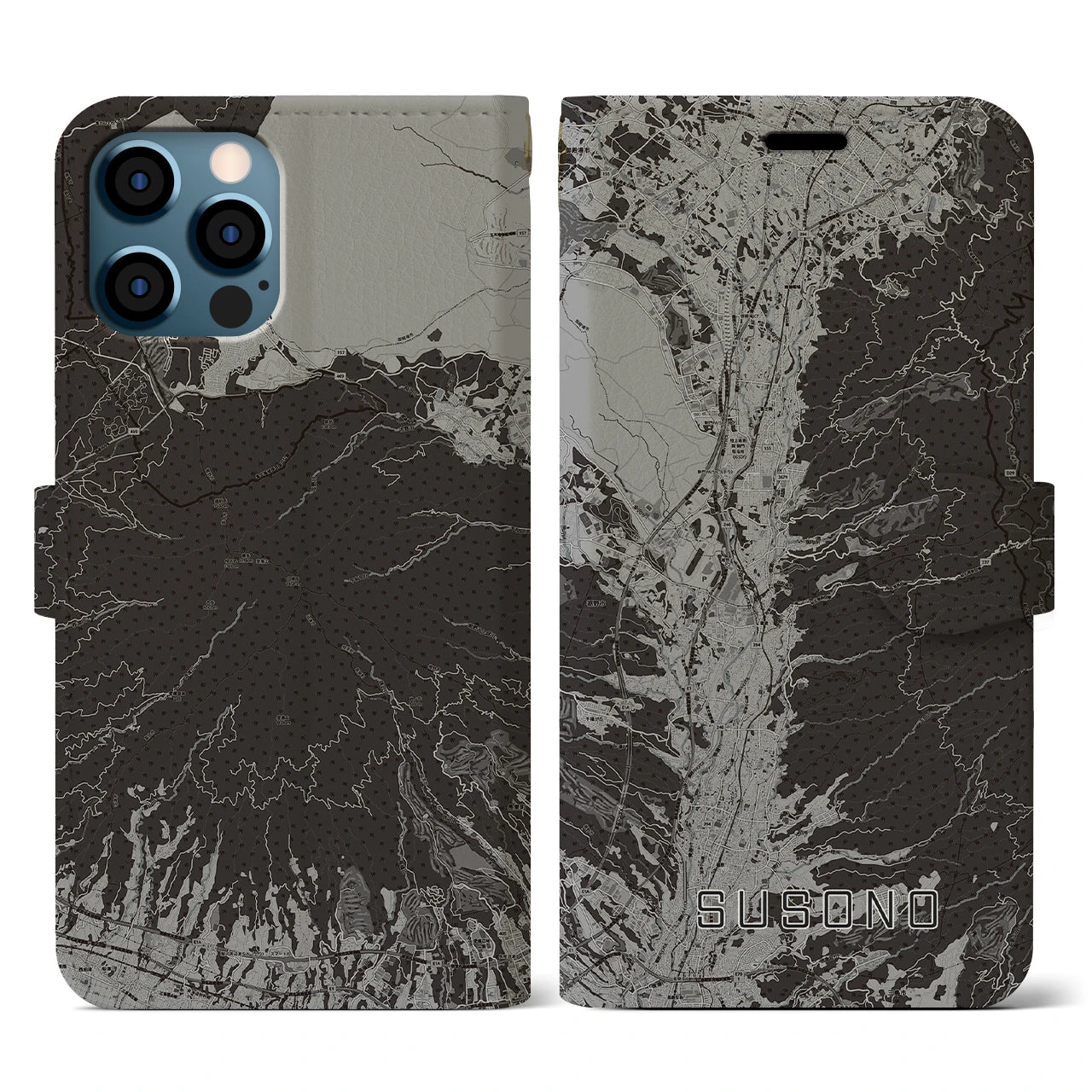 【裾野(静岡県)】地図柄iPhoneケース(手帳タイプ)