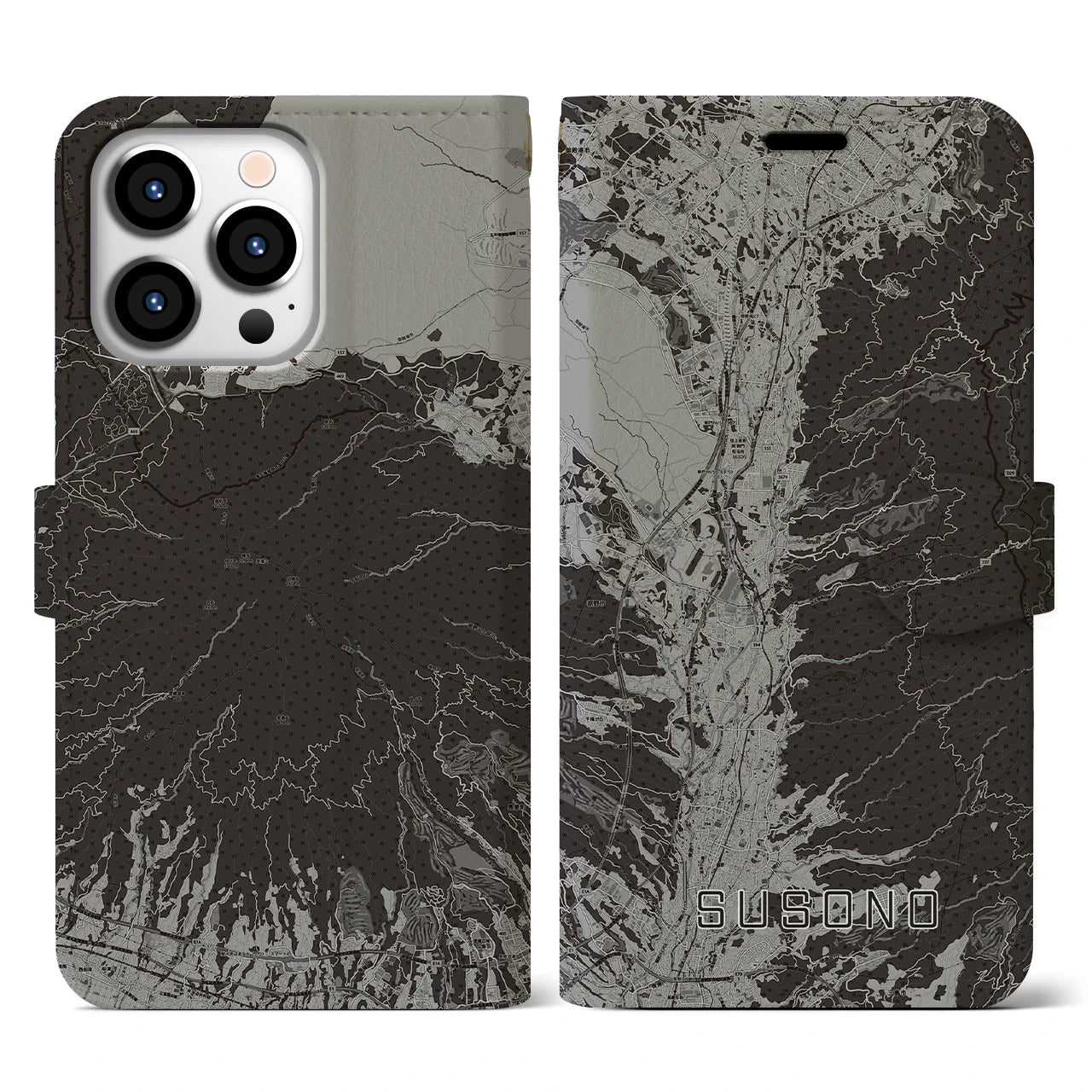 【裾野(静岡県)】地図柄iPhoneケース(手帳タイプ)