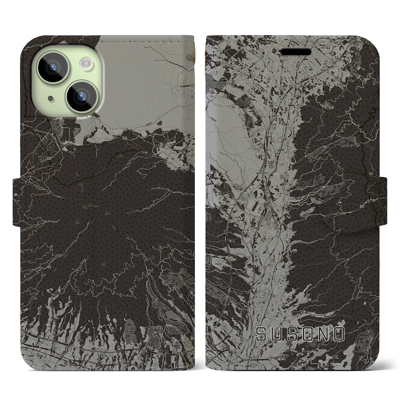 【裾野(静岡県)】地図柄iPhoneケース(手帳タイプ)