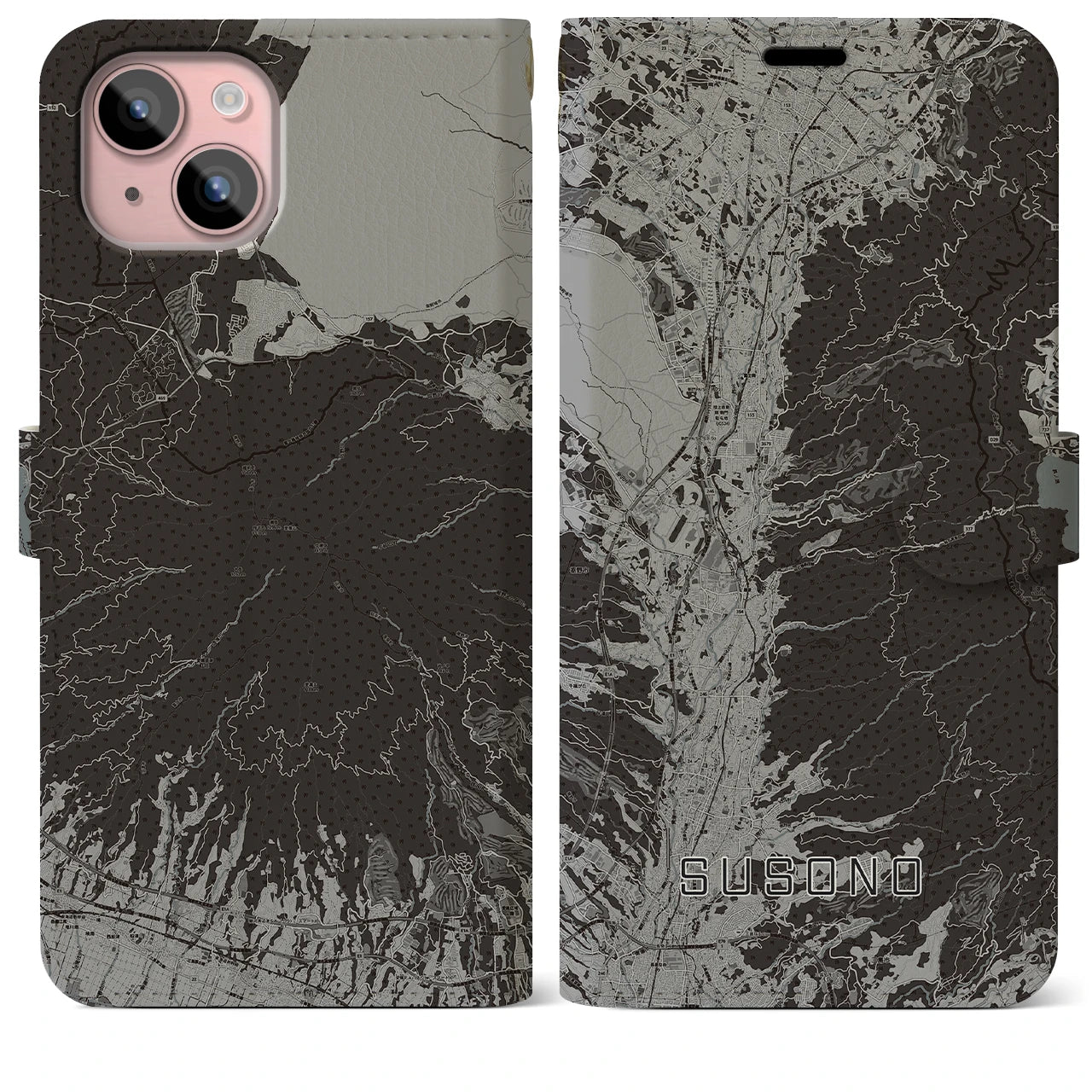 【裾野(静岡県)】地図柄iPhoneケース(手帳タイプ)