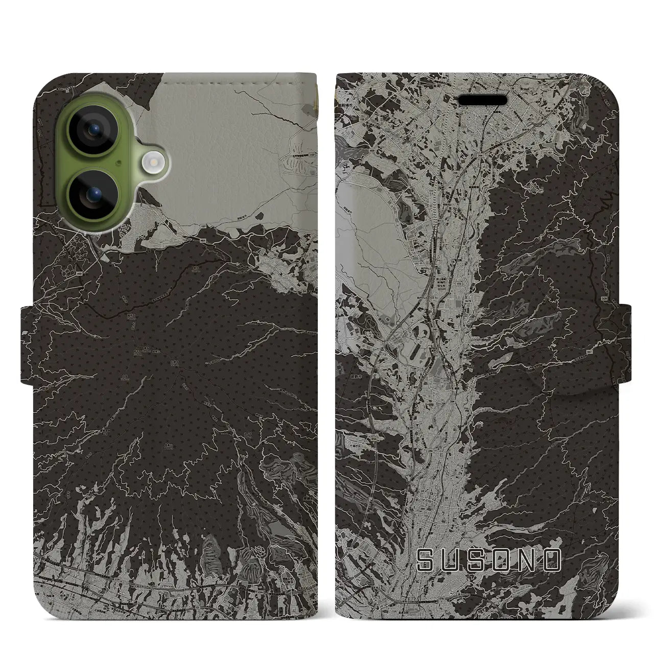 【裾野(静岡県)】地図柄iPhoneケース(手帳タイプ)